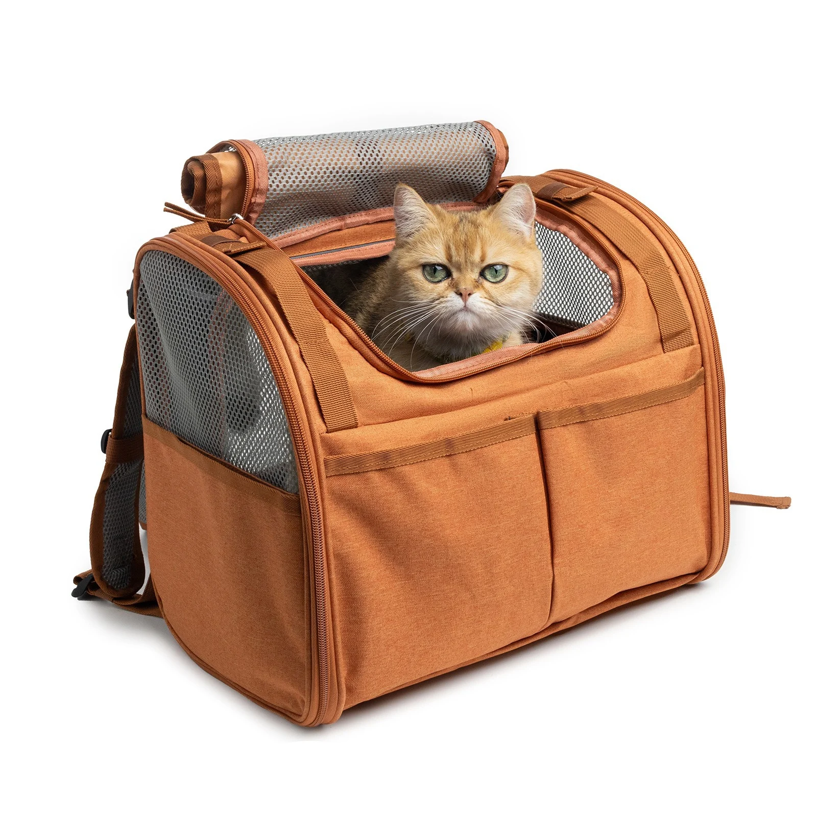Cat bag is expandable, breathable and portable for outdoor use, large space cat backpack, space capsule pet backpack