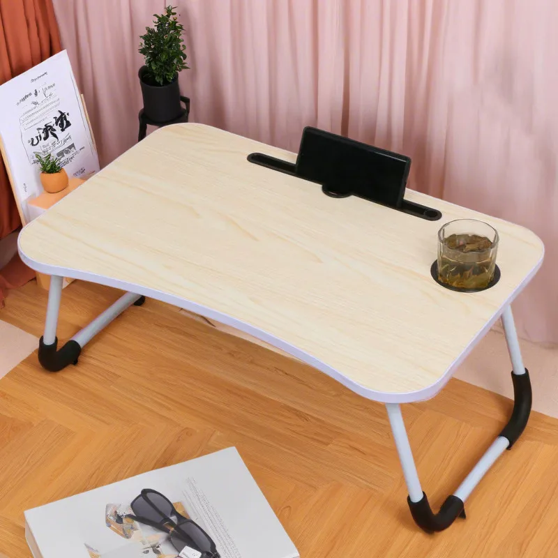 Card slot cup holder bed computer folding table student dormitory home office lazy table bed desk small table