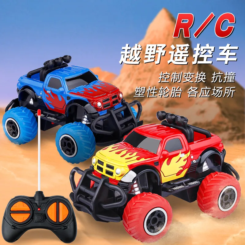 Mini four-way remote control car, crash-resistant, children's graffiti off-road electric model car toy drift