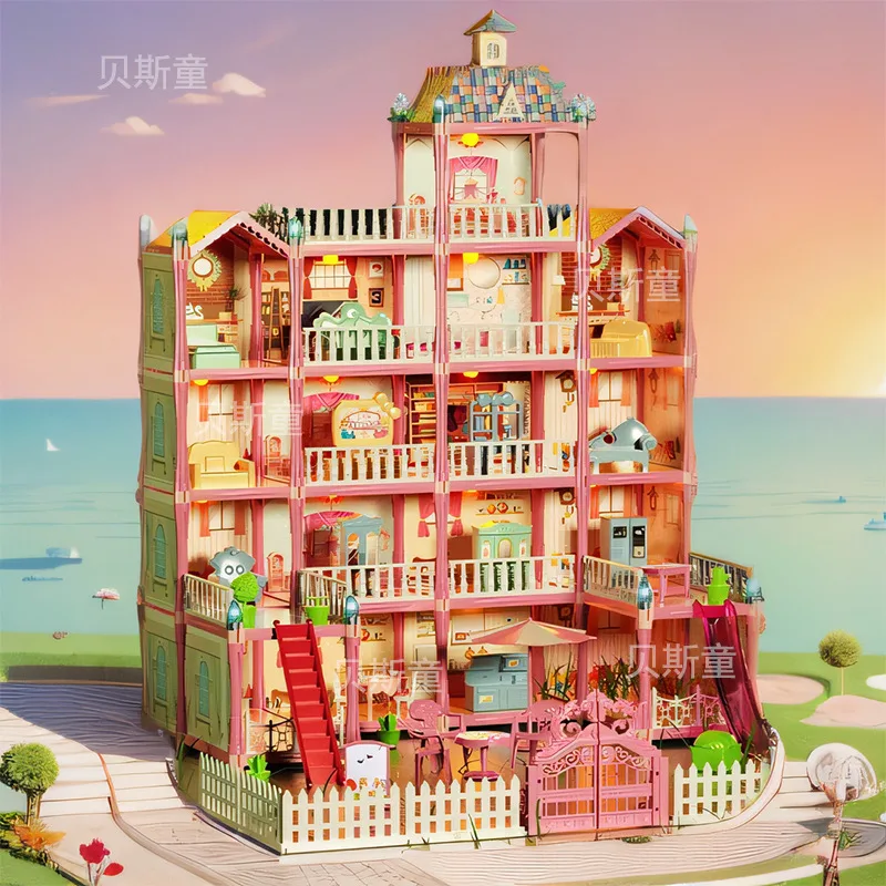 DIY princess house girls play house toy doll house castle villa girls play house cross border