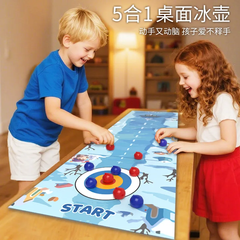 Children's desktop curling table ice hockey educational board game toys family party multiplayer game parent-child interactive props for men