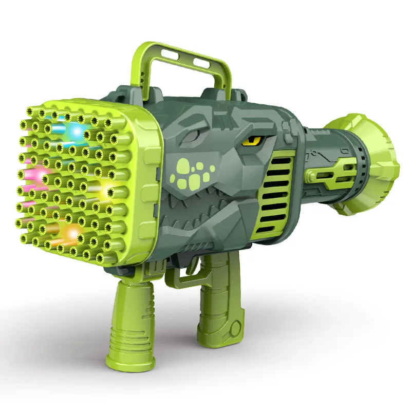 Dinosaur bazooka 64-hole bubble charging light handheld bubble gun children's multi-hole Gatling bubble machine toy 5