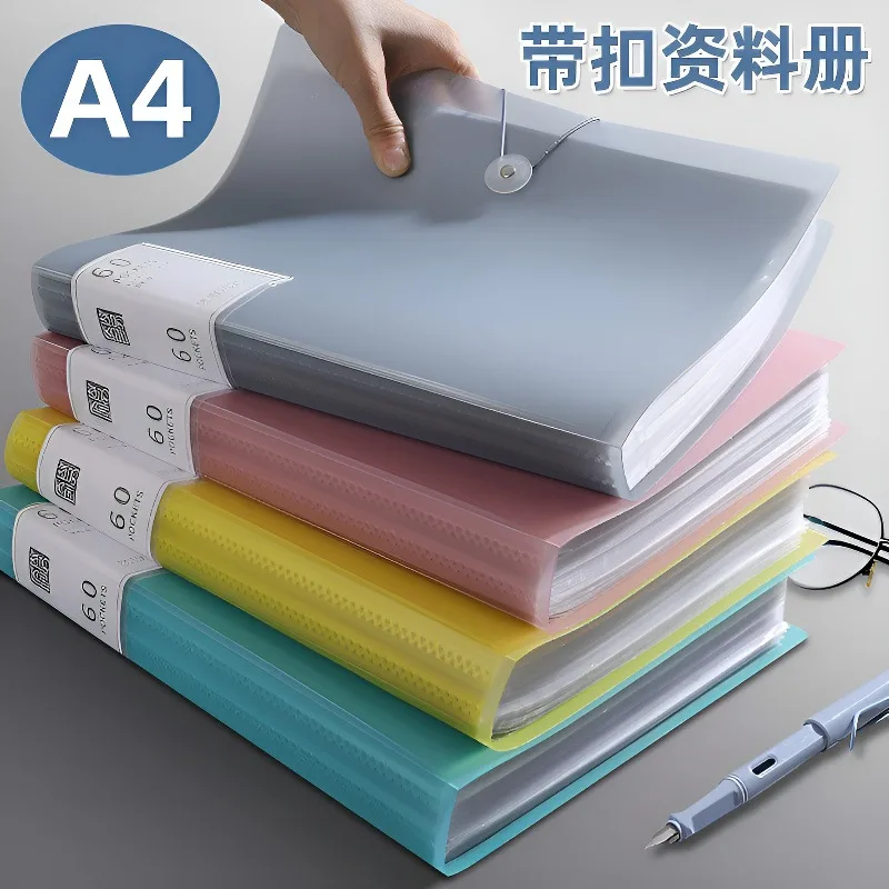 A4 information book folder transparent insert test paper storage bag 100/60 page file folder multi-function paper