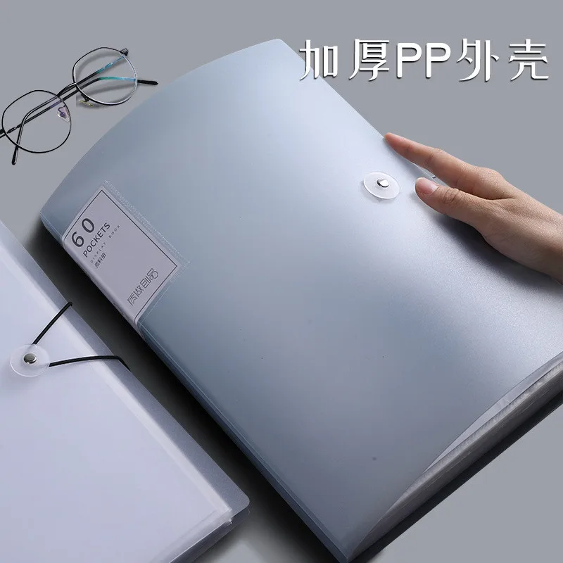 A4 information book folder transparent insert test paper storage bag 100/60 page file folder multi-function paper 4