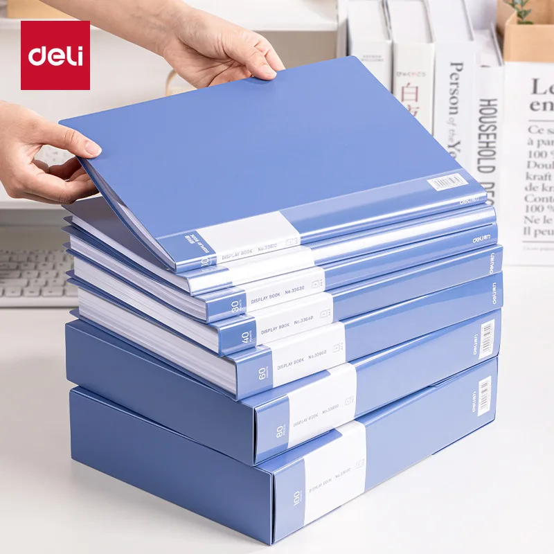 Deli 33660 Information Book Transparent Insert A4 Collection Book File Folder Storage Book Folder Office Supplies