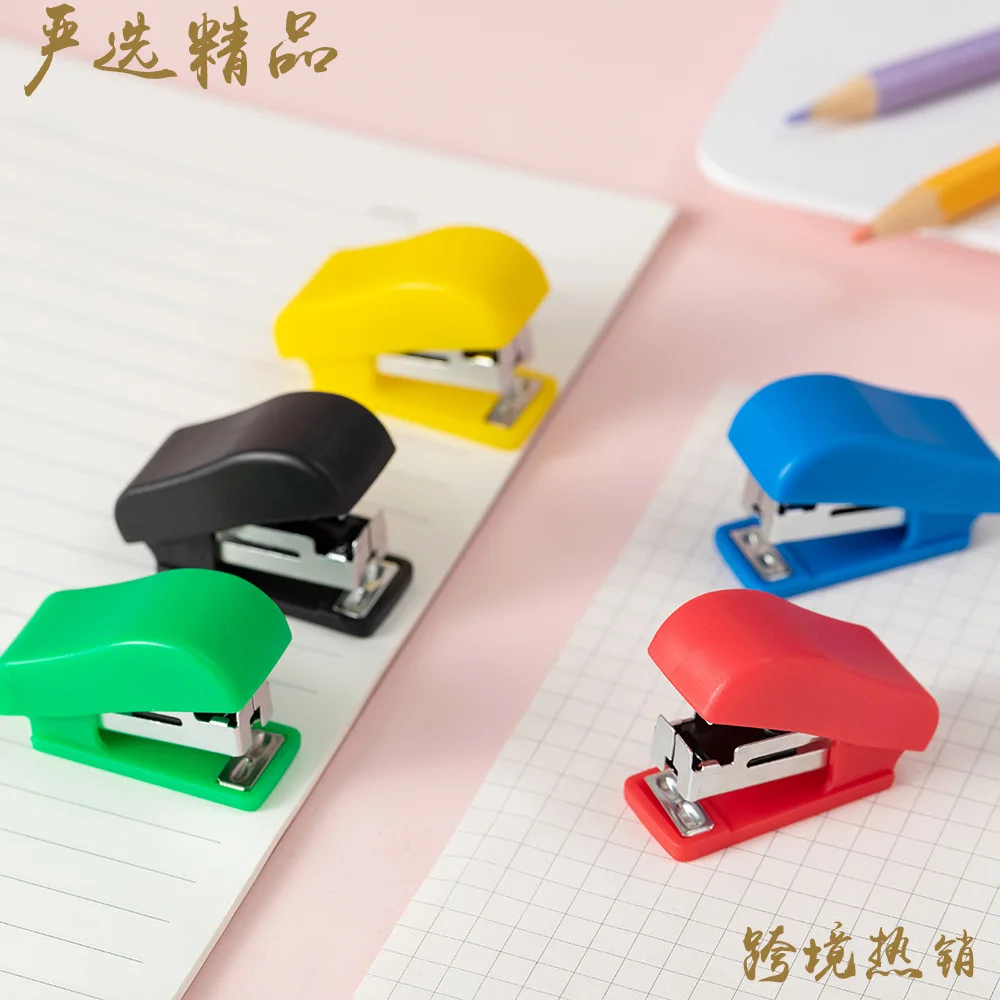 Mini stapler set, student document, test paper, labor-saving, free staples, simple style office supplies and stationery 4