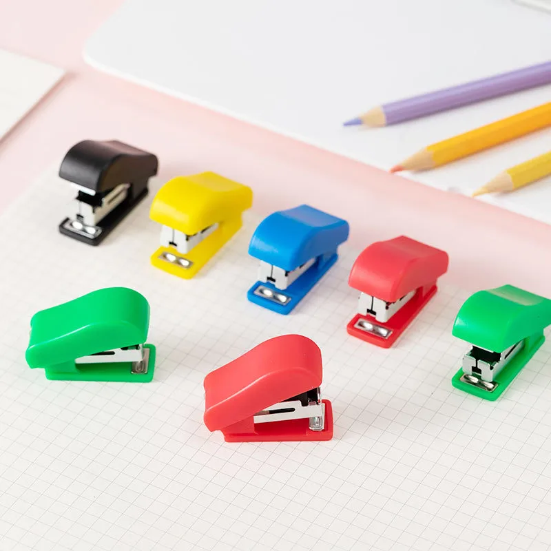 Mini stapler set, student document, test paper, labor-saving, free staples, simple style office supplies and stationery 5