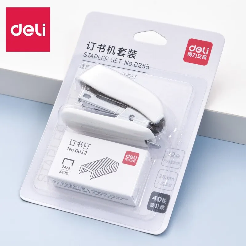 Stapler set 0255 mini Macron color stapler student convenient small size suitable for students 6