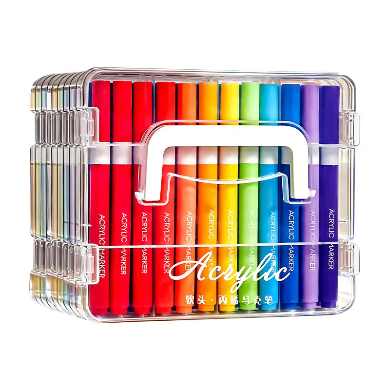 Soft-head acrylic marker children's washable watercolor pen primary school students can stack color art opaque kindergarten painting 5