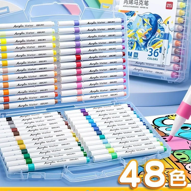 Acrylic marker pens waterproof and opaque children's art special drawings washable water-based 60-color watercolor pens