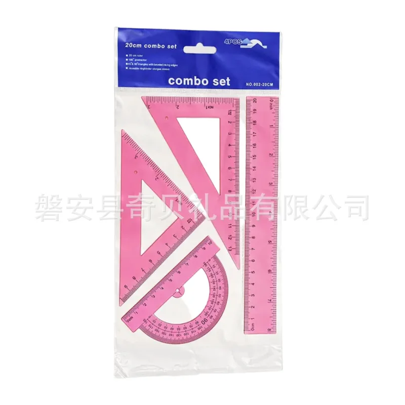 Student ruler set 15cm/20cm/30cm triangle plate protractor drawing straight ruler set four-piece set 6
