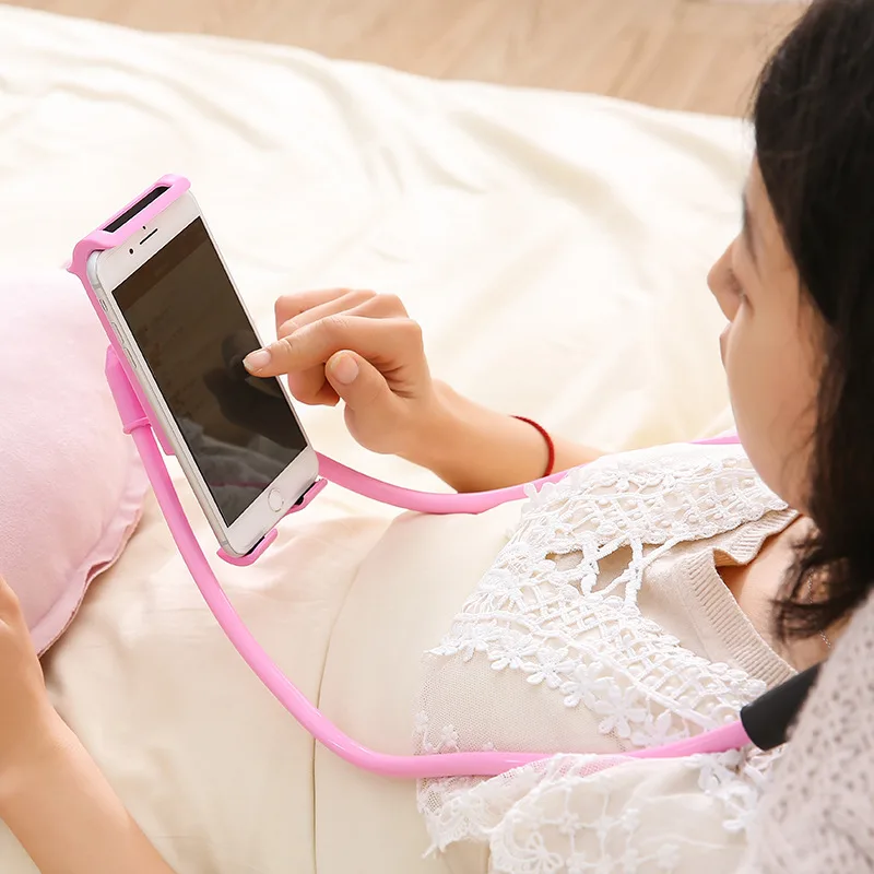 Creative lazy mobile phone holder hanging neck personalized mobile phone holder universal multi-functional bedside desktop universal mobile phone holder