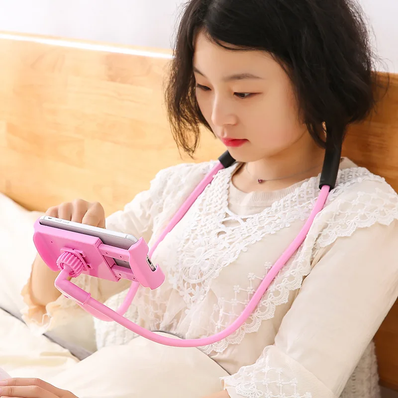 Creative lazy mobile phone holder hanging neck personalized mobile phone holder universal multi-functional bedside desktop universal mobile phone holder 2