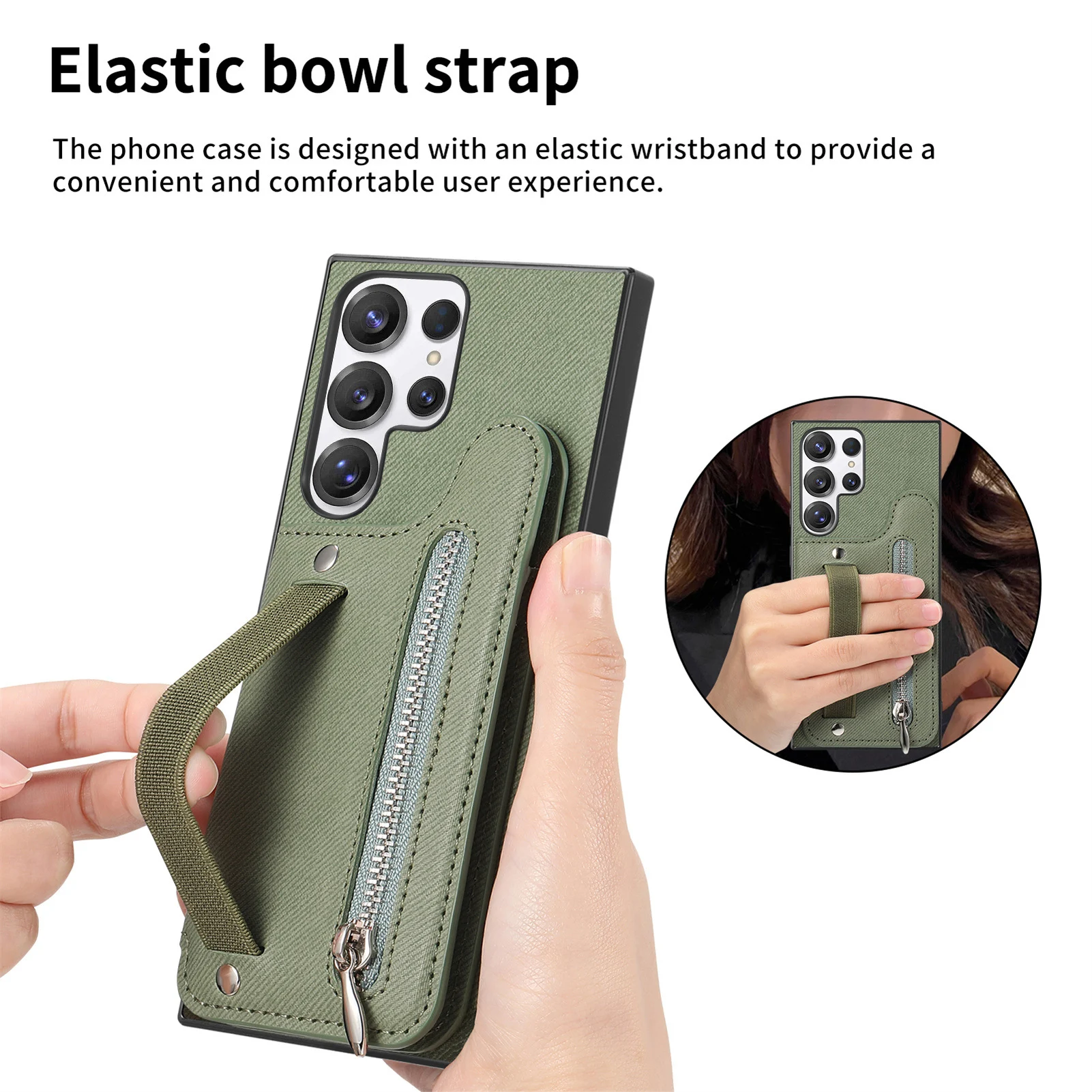 Suitable for Galaxy S26Ultra mobile phone case, wristband wallet, S25FE card holder, Samsung A57 protective case