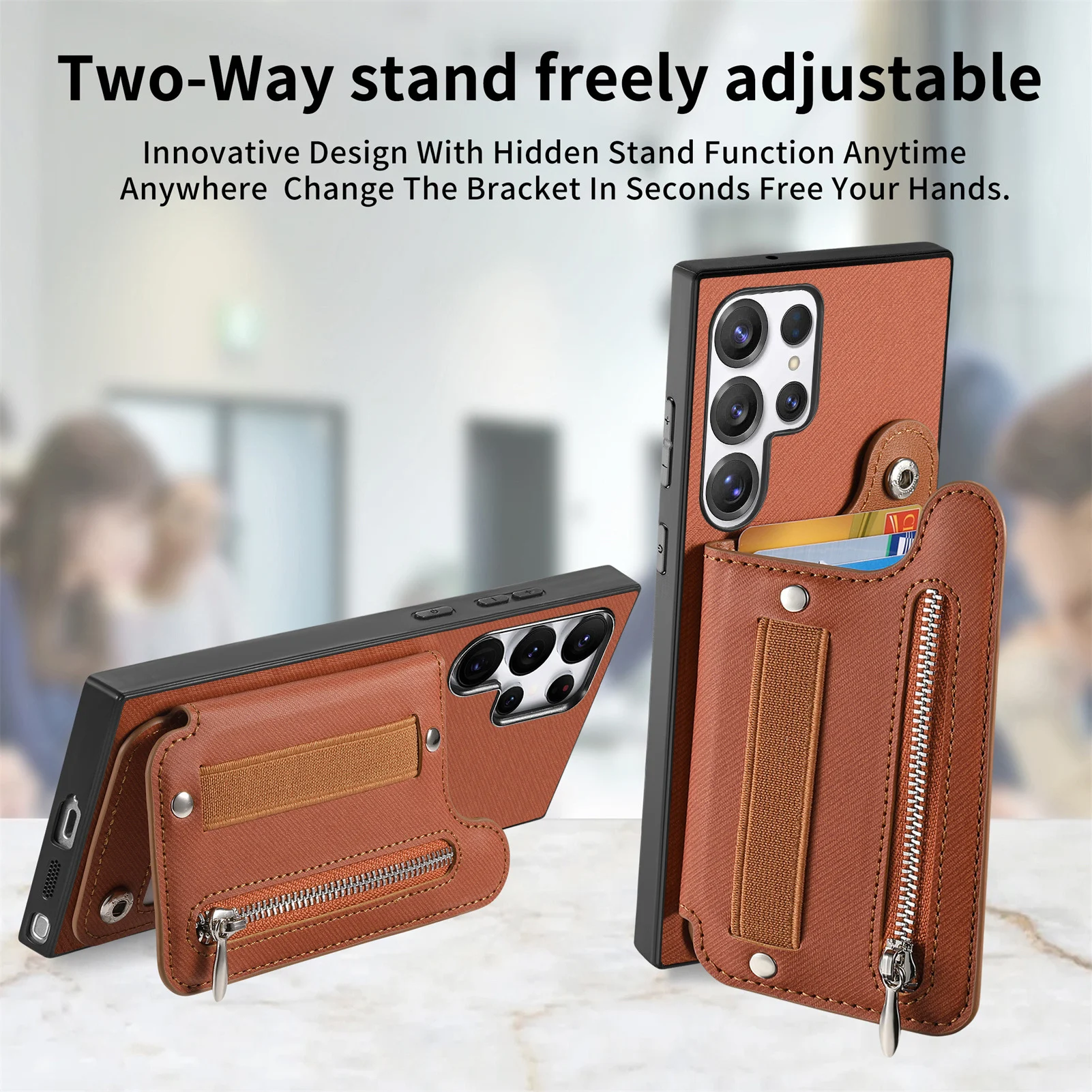 Suitable for Galaxy S26Ultra mobile phone case, wristband wallet, S25FE card holder, Samsung A57 protective case 4