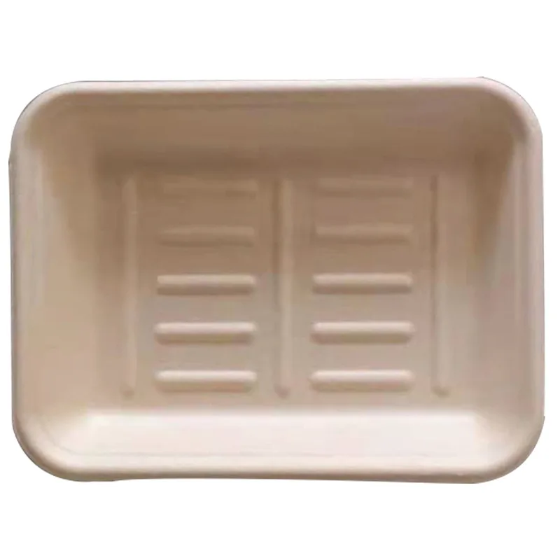 Disposable dinner plate commercial kraft paper tray barbecue paper plate paper plate supermarket fresh kraft plate plate 5