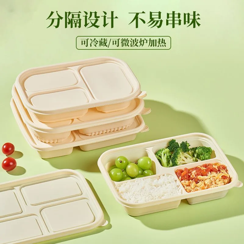 Disposable environmentally friendly and biodegradable corn starch lunch box with lid, light food, fast food takeaway, packed lunch box 2