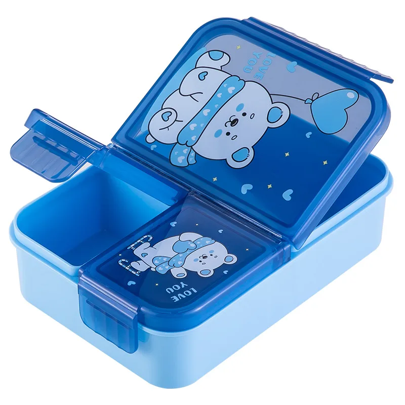 Children's compartmented sealed lunch box student snack box microwave heating refrigerator refrigeration crisper