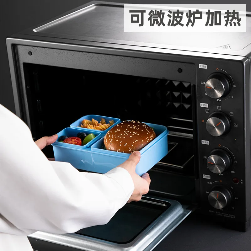 Children's compartmented sealed lunch box student snack box microwave heating refrigerator refrigeration crisper 4