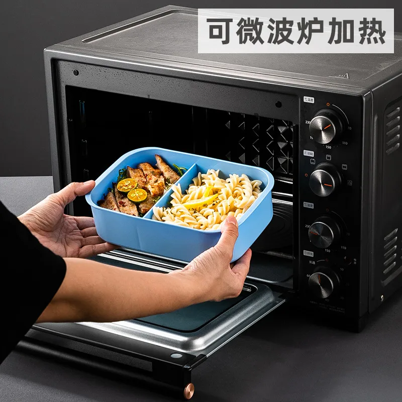 Double-layered large-capacity lunch box for students, adults, office workers, compartmented portable microwave lunch box 4