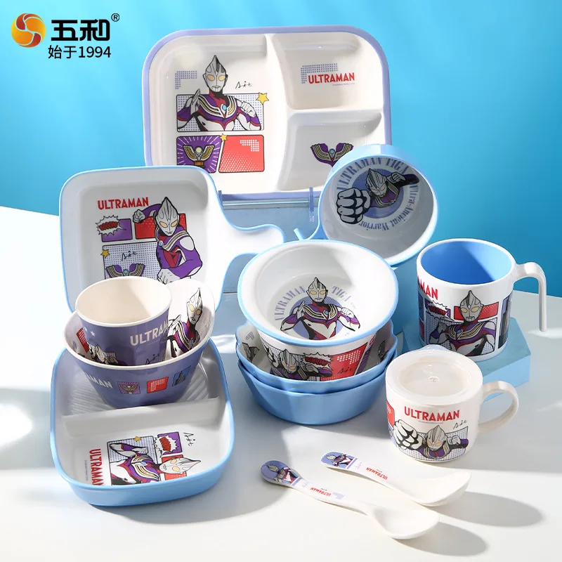 Ultraman dinner plate, children's tableware, milk cup, food bowl, food grade melamine tableware, high-value bowl wholesale