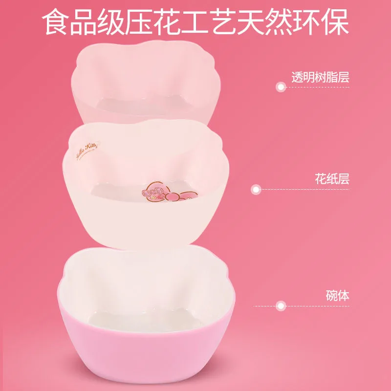 Sanrio tableware high-looking household children's dinner plate baby cute children's bowl instant noodle bowl cartoon water cup bowl 3