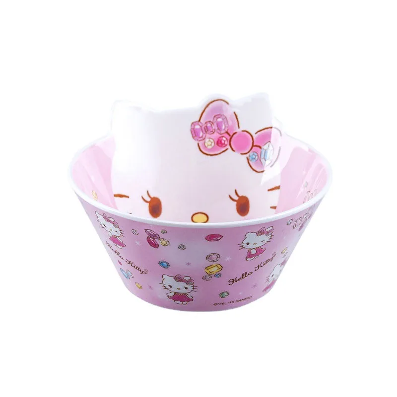 Sanrio tableware high-looking household children's dinner plate baby cute children's bowl instant noodle bowl cartoon water cup bowl 5