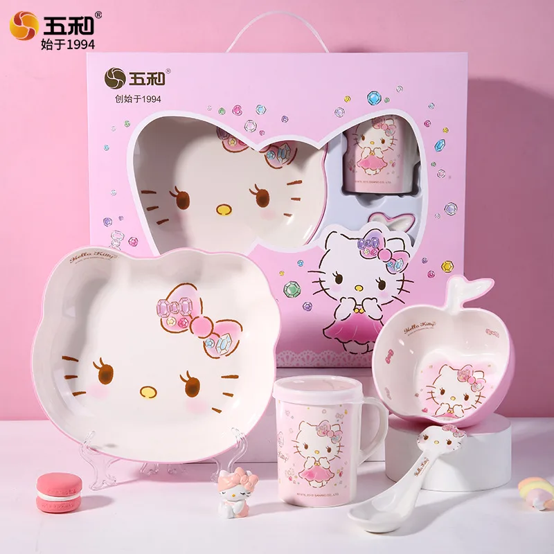 Genuinely authorized Sanrio children's tableware set, food-grade melamine tableware set, food-grade melamine tableware, cartoon anti-scald children's bowl 2