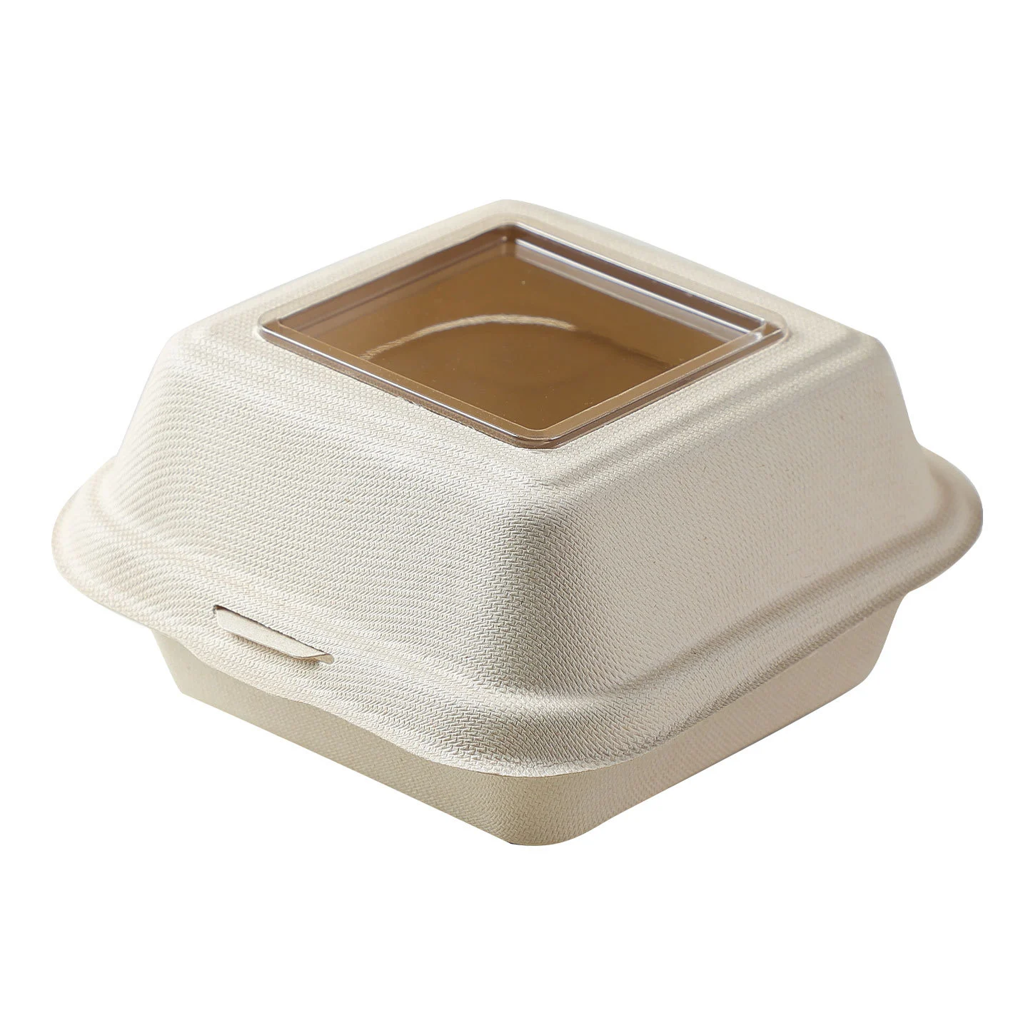 6-inch window hamburger box with visible transparent window disposable sugar cane pulp dessert cake soufflé box baking box 5