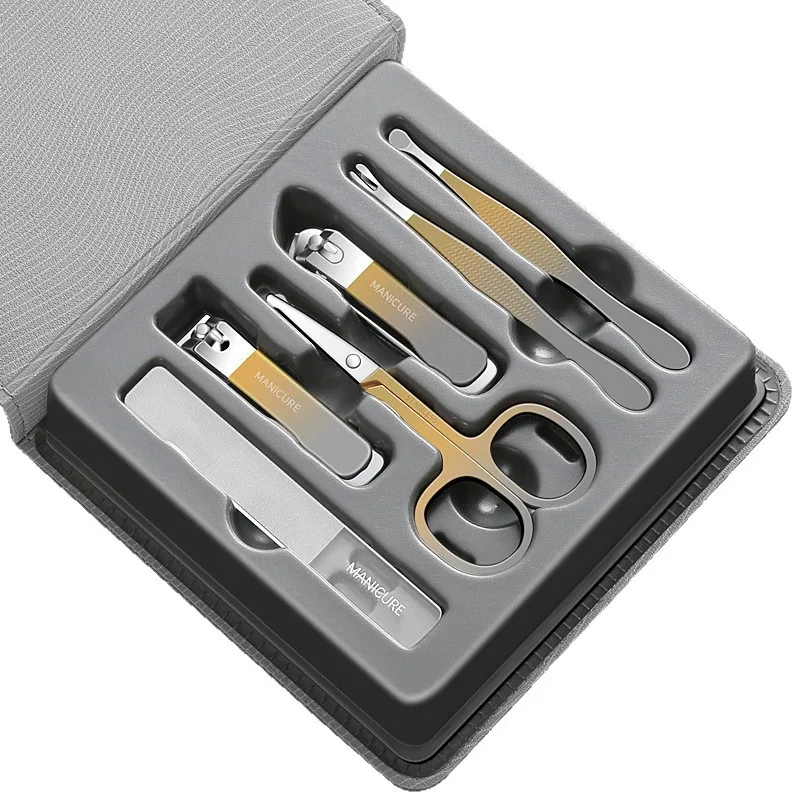 German Seiko Stainless Steel Nail Clipper Set Nail Scissors 6-piece Manicure Manicure High-End Gift Box Nail Scissors 5