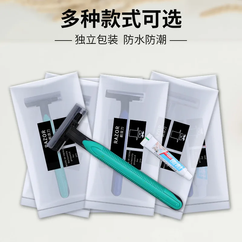 Hotel disposable razor hotel bath manual razor razor travel set toiletries wholesale 4