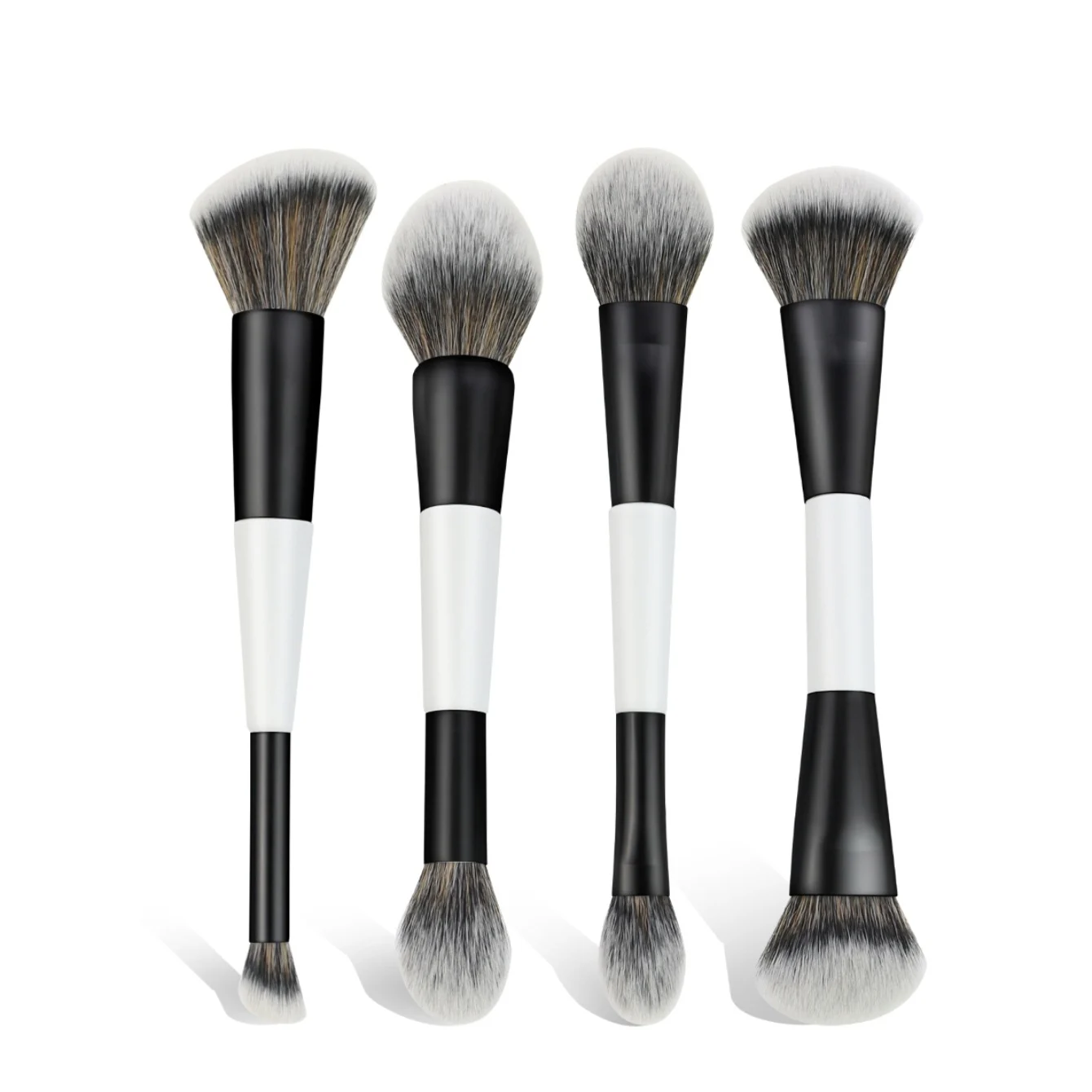 Cross-border black and white double-ended foundation brush loose powder blush contouring eyeshadow brush set brush makeup brush 4