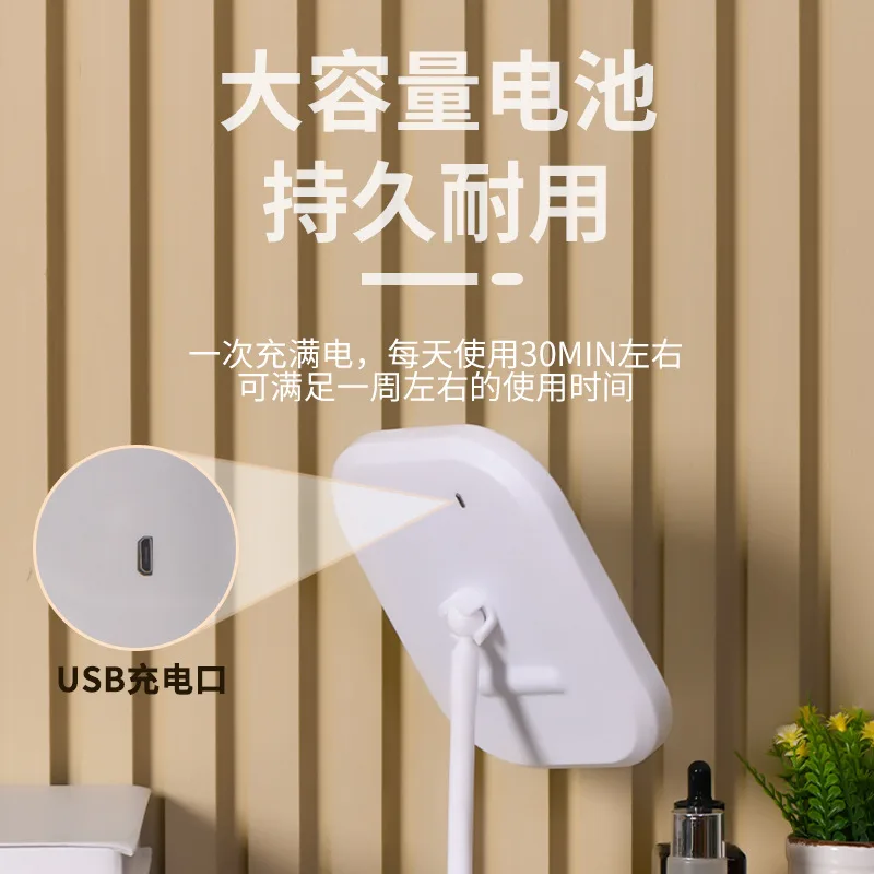 Led light European makeup mirror desktop multi-functional makeup mirror with light adjustable desktop makeup mirror placed on the table 3