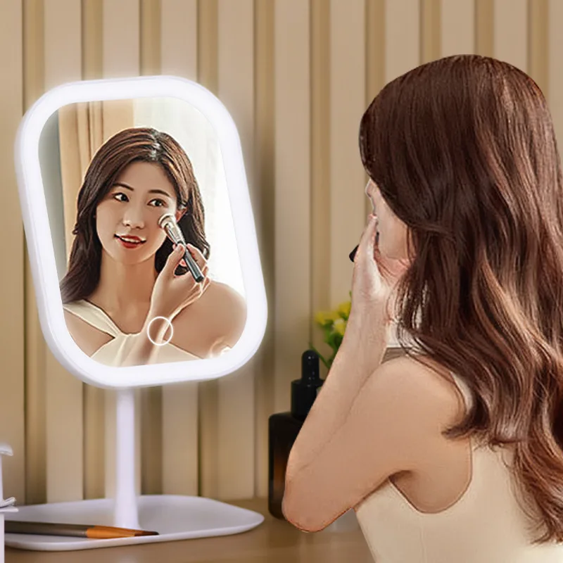 Led light European makeup mirror desktop multi-functional makeup mirror with light adjustable desktop makeup mirror placed on the table 4