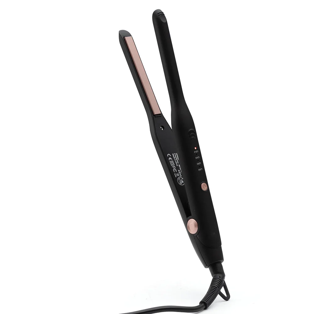 Cross-border new men's narrow hair straightener 1cm short hair mini straight clip women's fluffy hair straightening iron thin splint 5