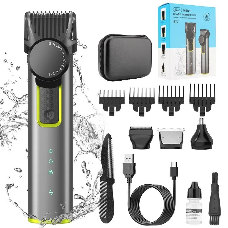 Cross-border waterproof electric shaver household men's hair clipper multifunctional electric hair clipper nose hair trimmer set wholesale 3