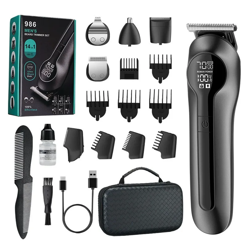 Cross-border waterproof electric shaver household men's hair clipper multifunctional electric hair clipper nose hair trimmer set wholesale 4