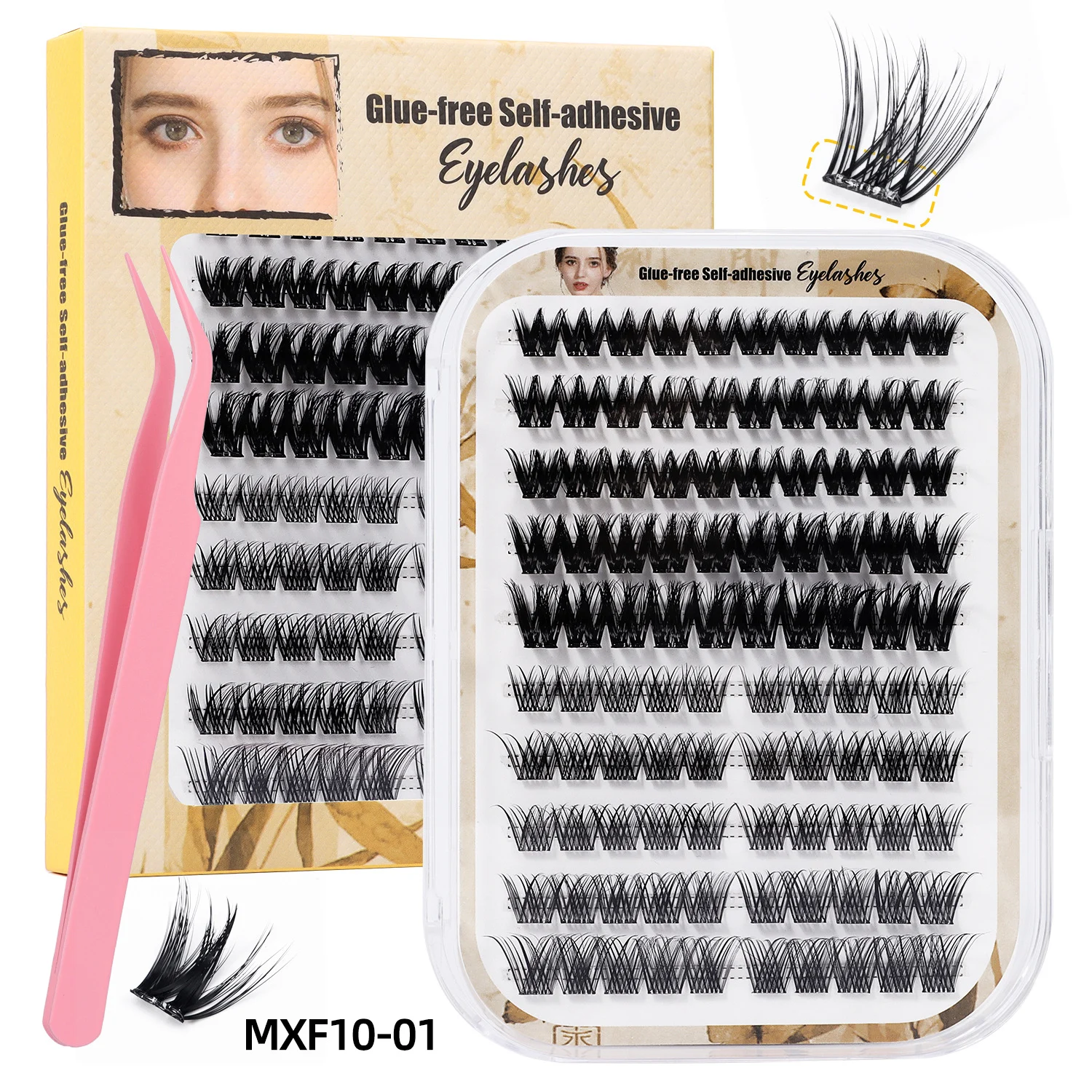 Glue-free false eyelashes DIY curling thick segmented eyelashes set cluster lashes 5