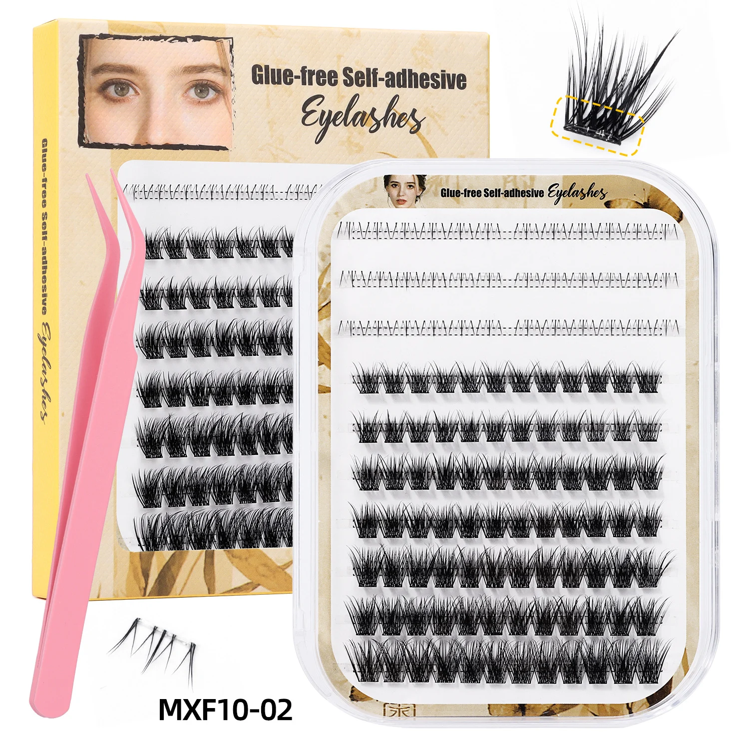 Glue-free false eyelashes DIY curling thick segmented eyelashes set cluster lashes 6
