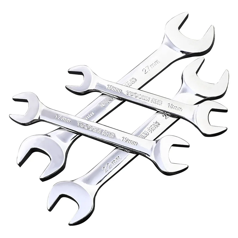 Wholesale manual wrench full set 8-32MM mirror open end wrench 45 steel double-ended wrench open end wrench 5
