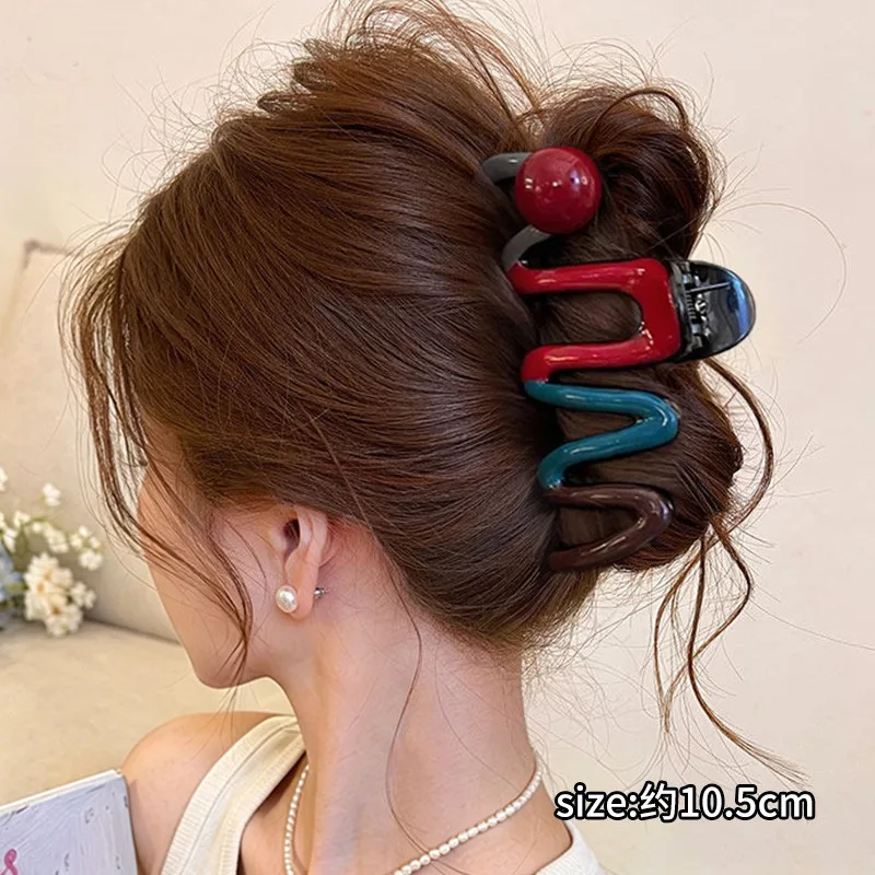 Korean style flower gripping clip, large hair clip, high-end and exquisite clip, full back of head shark clip 4