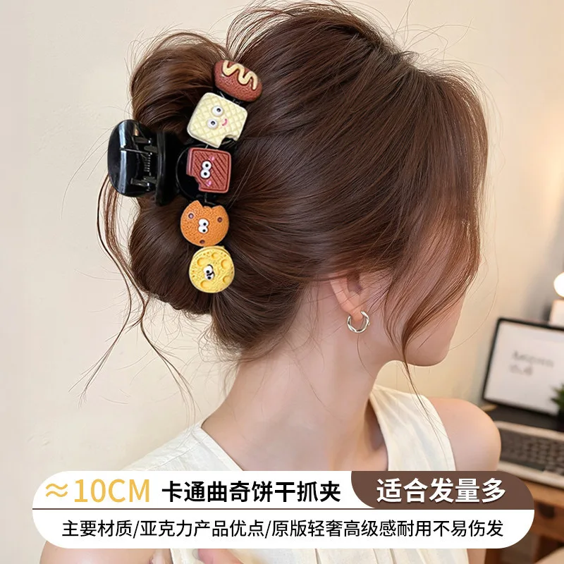 Korean style flower gripping clip, large hair clip, high-end and exquisite clip, full back of head shark clip 5