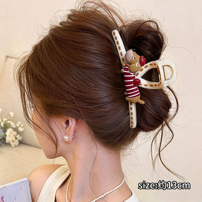 Korean style flower gripping clip, large hair clip, high-end and exquisite clip, full back of head shark clip 6