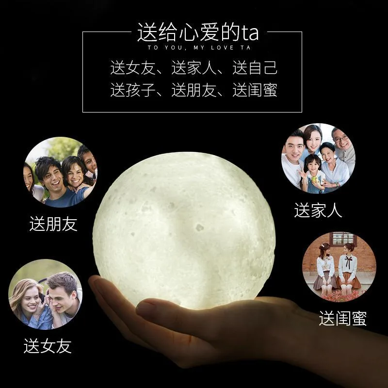 Moon Humidifier Silent Bedroom Home Office Desktop Air Purifying Aromatherapy Machine Gift Night Light 3