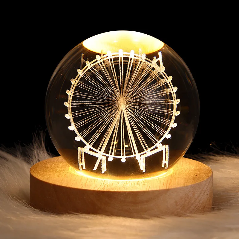 Luminous planet night light crystal ornaments lunar astronaut desk lamp bedroom bedside starry sky atmosphere light 2