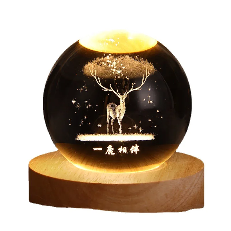 Luminous planet night light crystal ornaments lunar astronaut desk lamp bedroom bedside starry sky atmosphere light 5