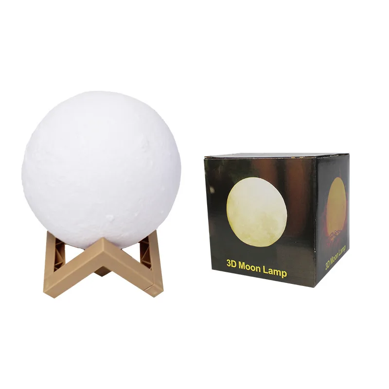 Moon Night Light Rechargeable Plug-in Bedroom Bedside Planet Lamp Children's 3D Printed Moon Lamp Birthday Gift 5