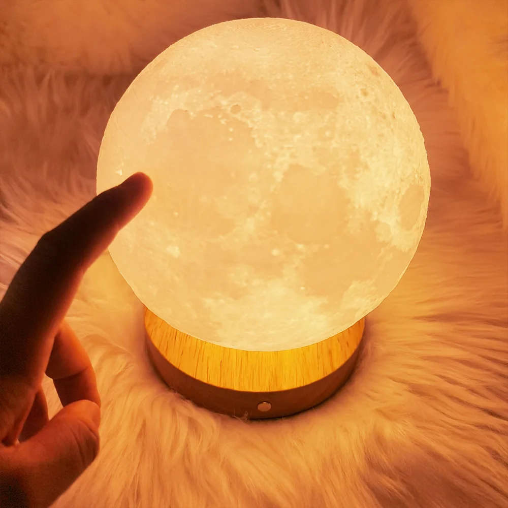 Moon Lamp Touch Rotating Sleep Moon Night Light Bedroom Desk Charging Table Lamp Bedside Lamp Ambient Light 2