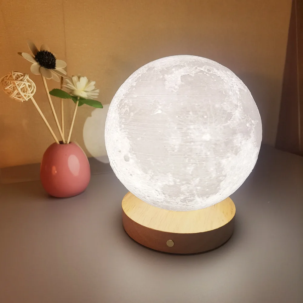 Moon Lamp Touch Rotating Sleep Moon Night Light Bedroom Desk Charging Table Lamp Bedside Lamp Ambient Light 4