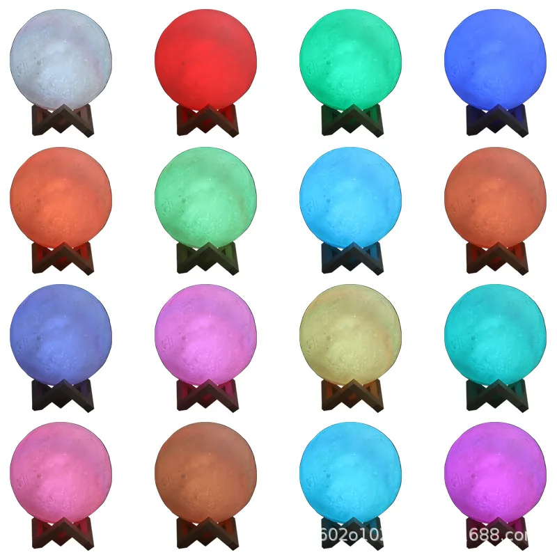 3D moon night light camping atmosphere charging pat children's Mid-Autumn Festival gift ornaments bedroom bedside planet lamp 5